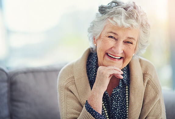 elderly woman smiling
