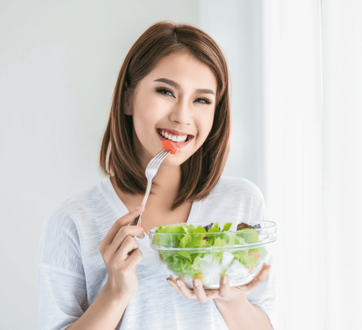 great smile with healthy food